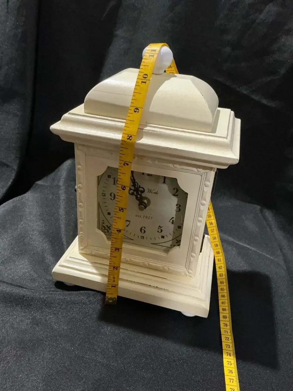 Creative Co-Op Cream Wood Mantle Clock